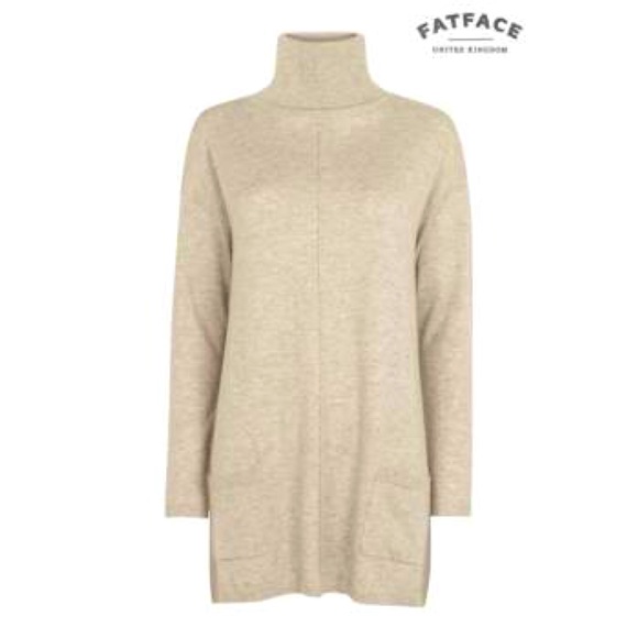 FatFace Flared Turtleneck Sweater with Pockets - Picture 3 of 5